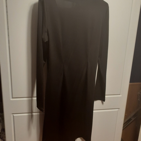 Black Faux Wrap Dress - Picture 3 of 6